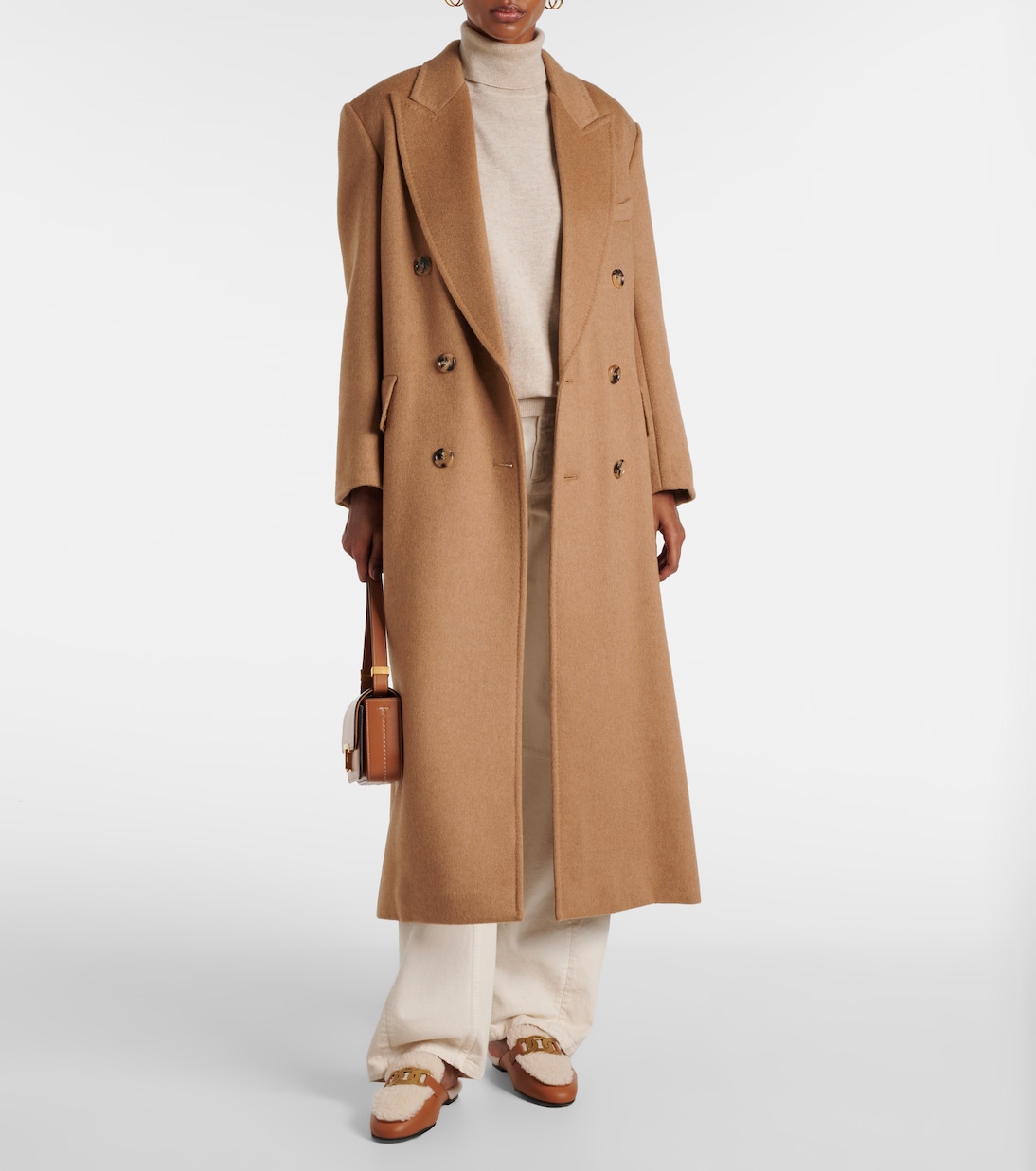 Мюли Catena из овчины и кожи Tod's, Kenia Scuro + Avorio — фото 3