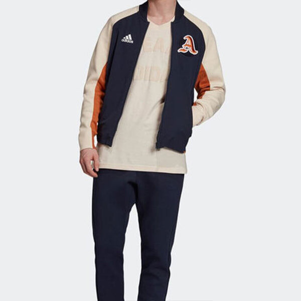 Куртка adidas Athleisure Casual Sports Woven baseball uniform Jacket Navy Blue, синий — фото 3