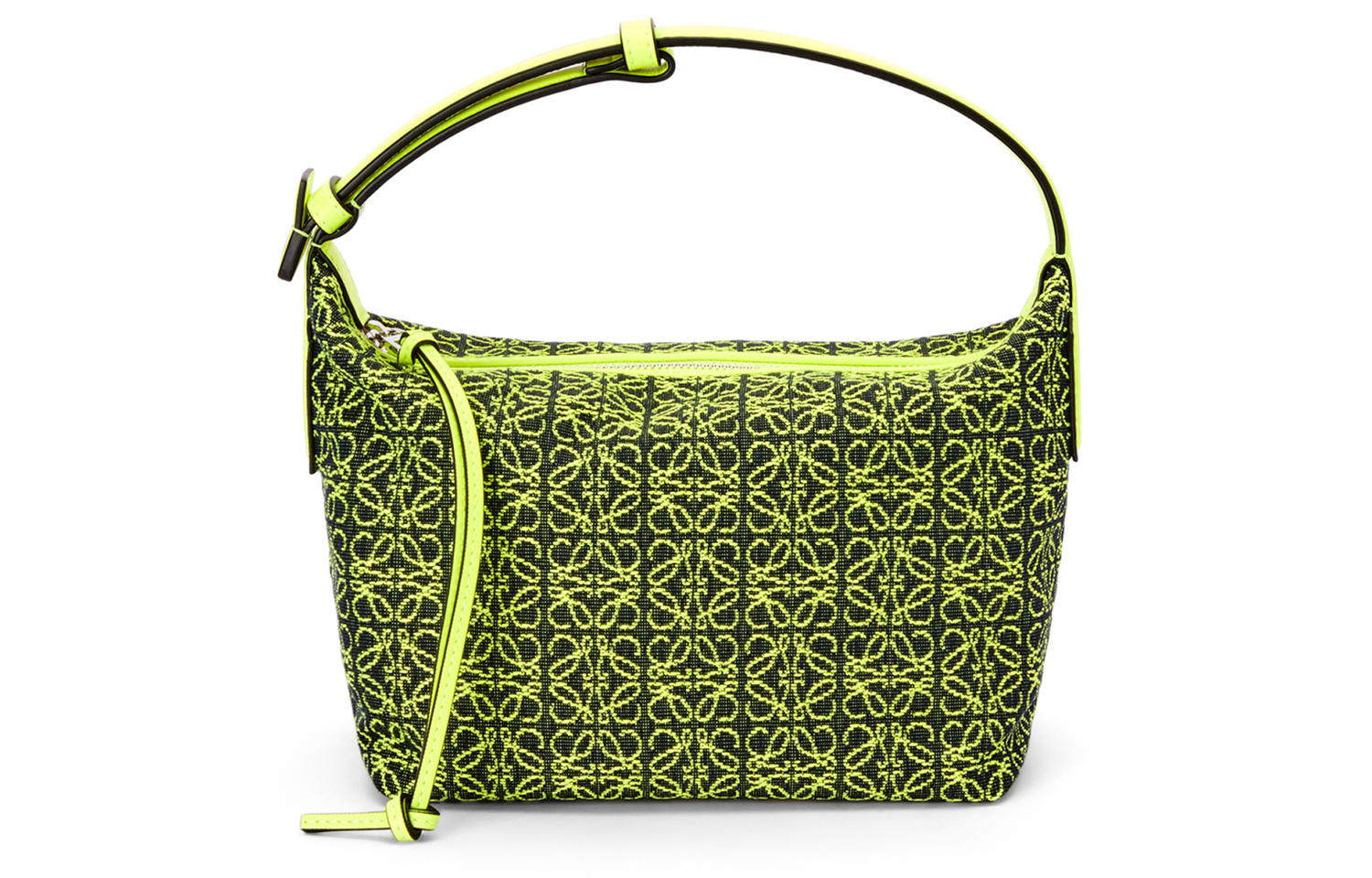 

LOEWE Кожаная сумка с тканевой вставкой для ланча маленькая женская неоново-зеленая