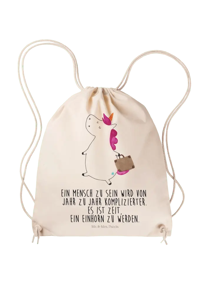 

Спортивная сумка Mr & Mrs Panda Sportbeutel Einhorn Koffer, кремовый