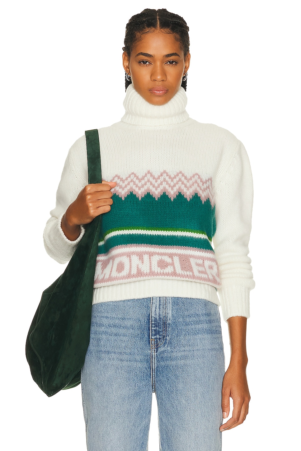 

Свитер с высоким воротником Moncler, цвет Off White Print
