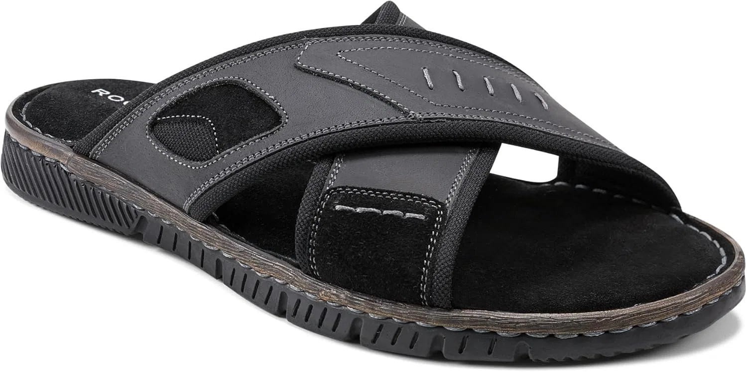 Мужские сандалии Rockport Jasper с X-образным ремешком, Black Leather — фото 2