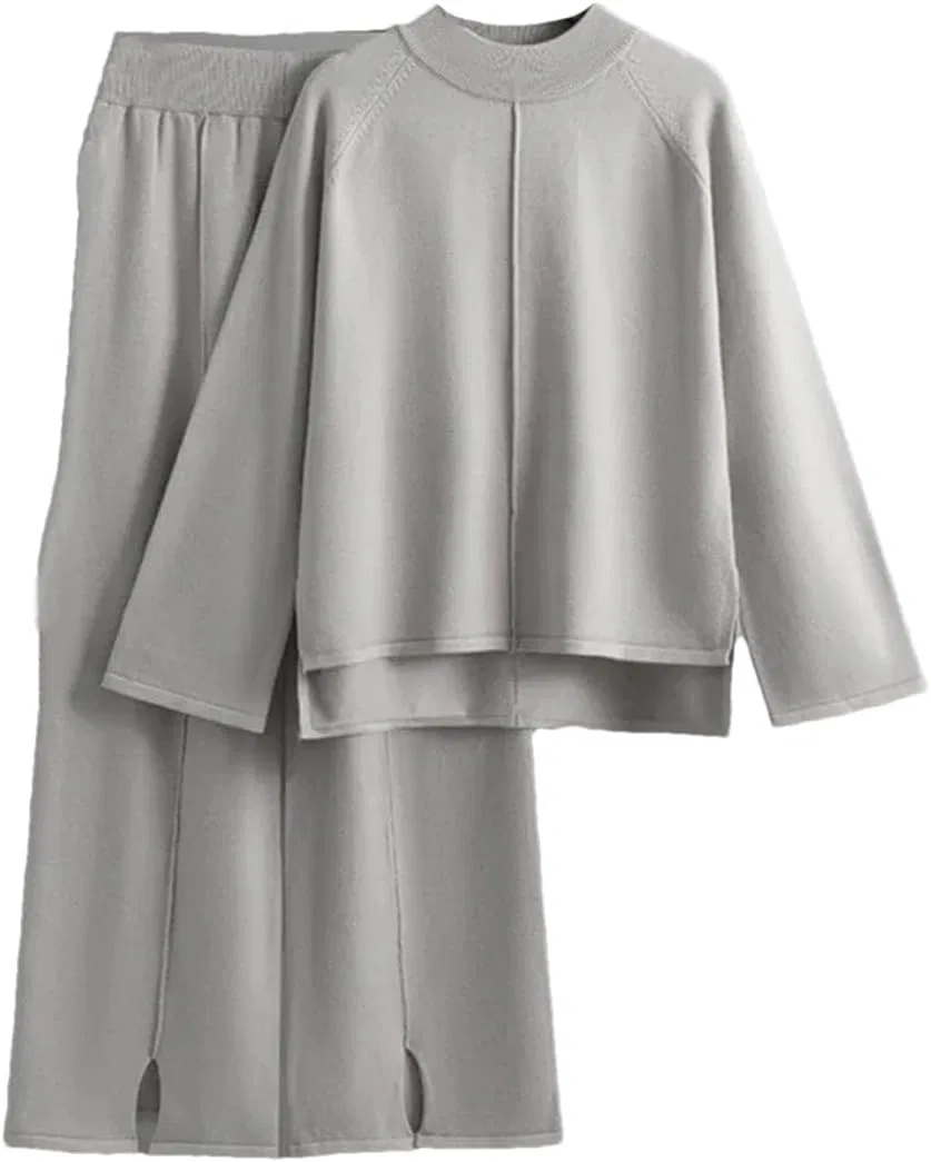 Женский спортивный костюм из вязаного трикотажа, Light Gray