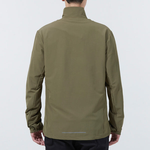 Куртка Men's adidas Logo Printing Sports Stand Collar Jacket Olive, зеленый — фото 3