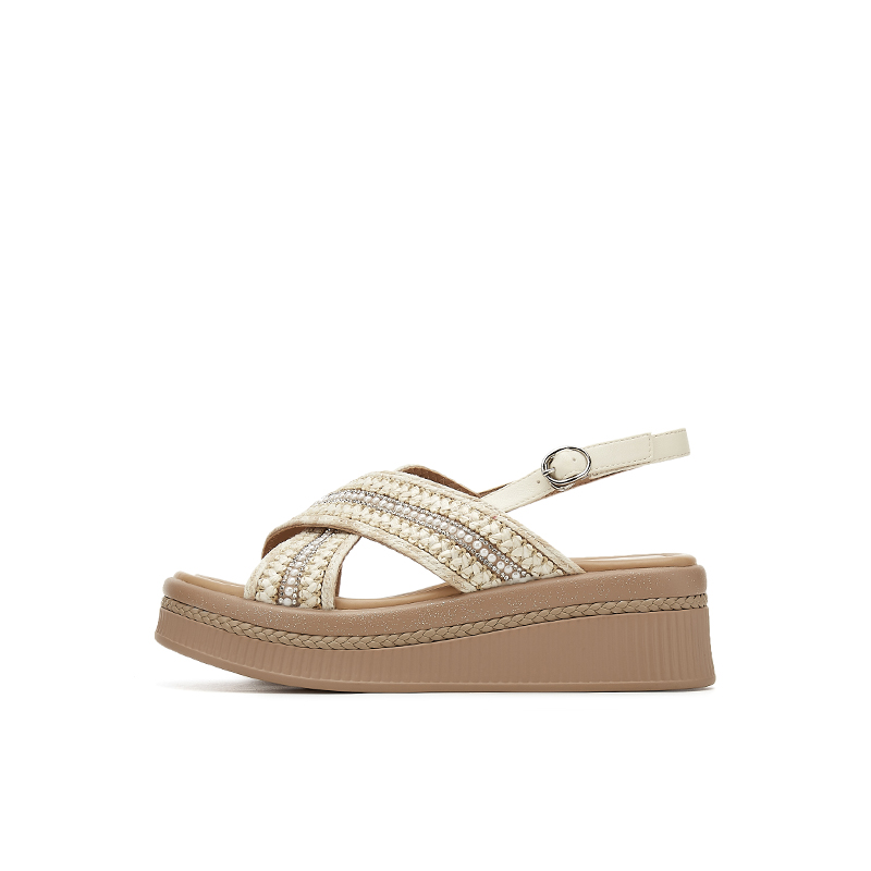 DAPHNE Женские сандалии на одной застежке бежевые, цвет Beige