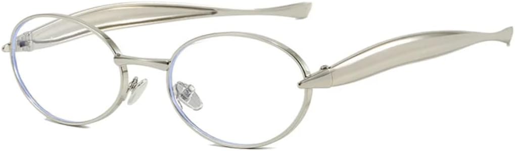 

Винтажные маленькие овальные металлические солнцезащитные очки в стиле панк для женщин, роскошные солнцезащитные очки для мужчин, очки для вождения и путешествий, женские очки с защитой от УФ-излучения UV400 VVTWSSW, Silver Clear