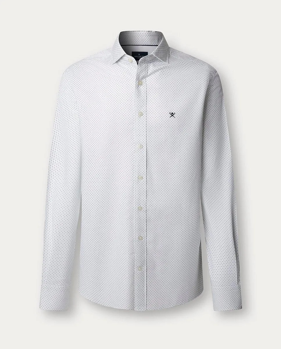 

Мужская рубашка Oxford классического кроя с мини-геометрическим узором, большие размеры Hackett, синий