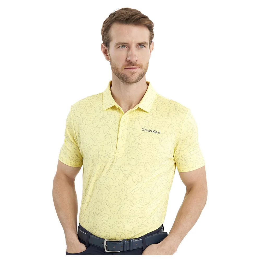 

Поло с коротким рукавом Calvin Klein Golf Abstract Watercolour Printed, желтый