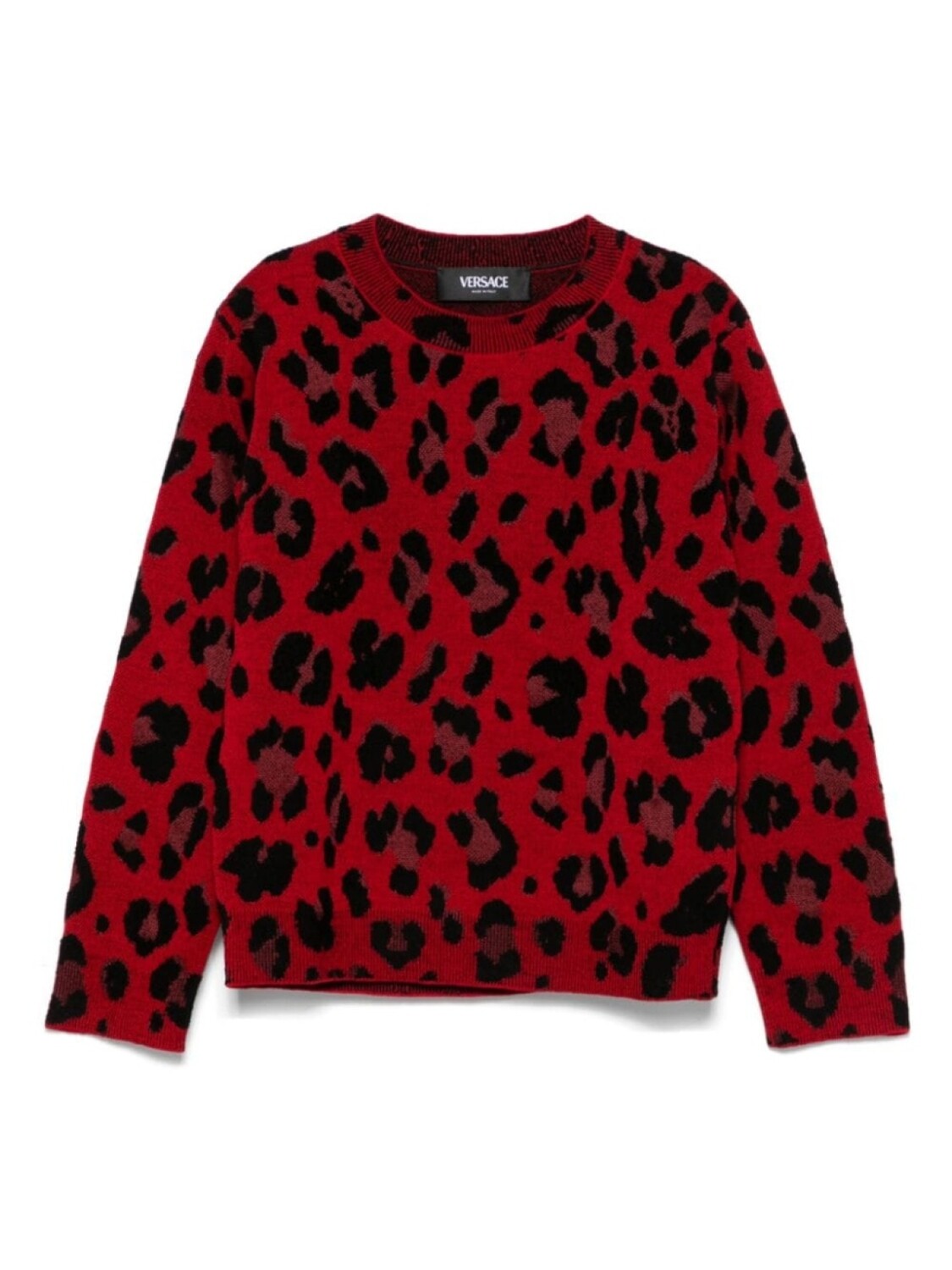 

Versace Kids джемпер с леопардовым принтом, красный