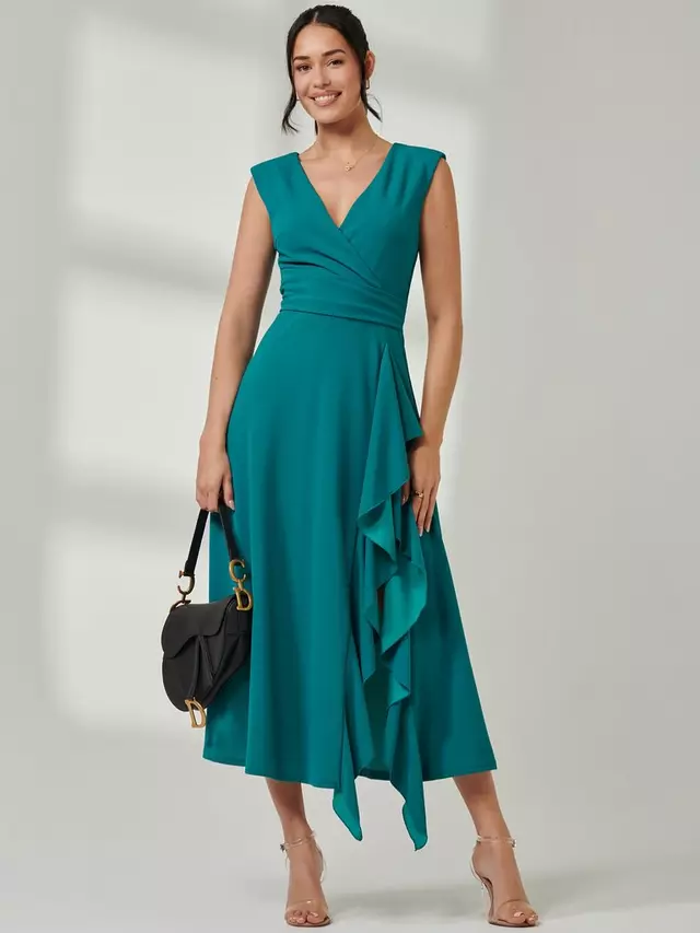 

Платье Jolie Moi Frill Maxi, цвет teal