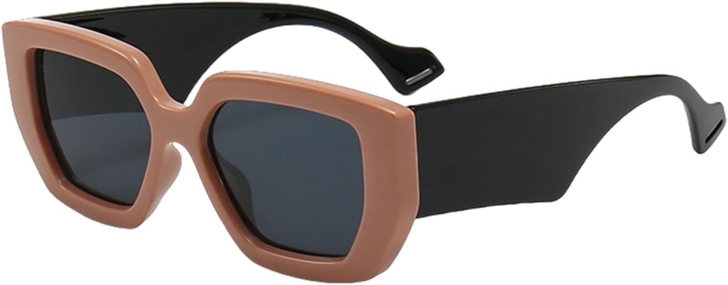 

Солнцезащитные очки конфетных цветов для женщин, модные, большого размера, с широкими дужками, градиентные, в толстой оправе, в стиле ретро, ​​разноцветные HHZZYVY, Khaki Gray