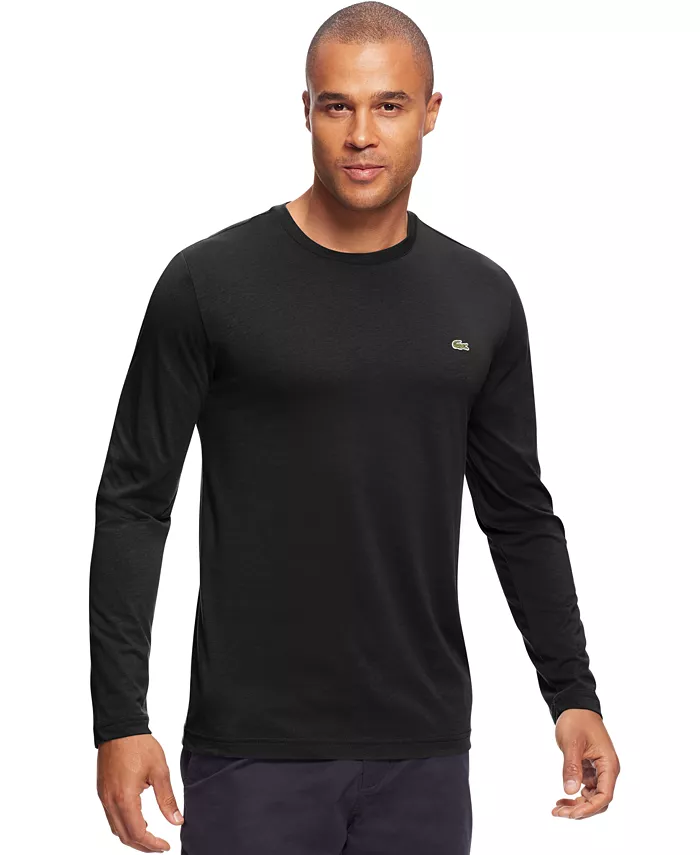 

Мужская футболка с длинным рукавом и круглым вырезом Jersey Lacoste, черный