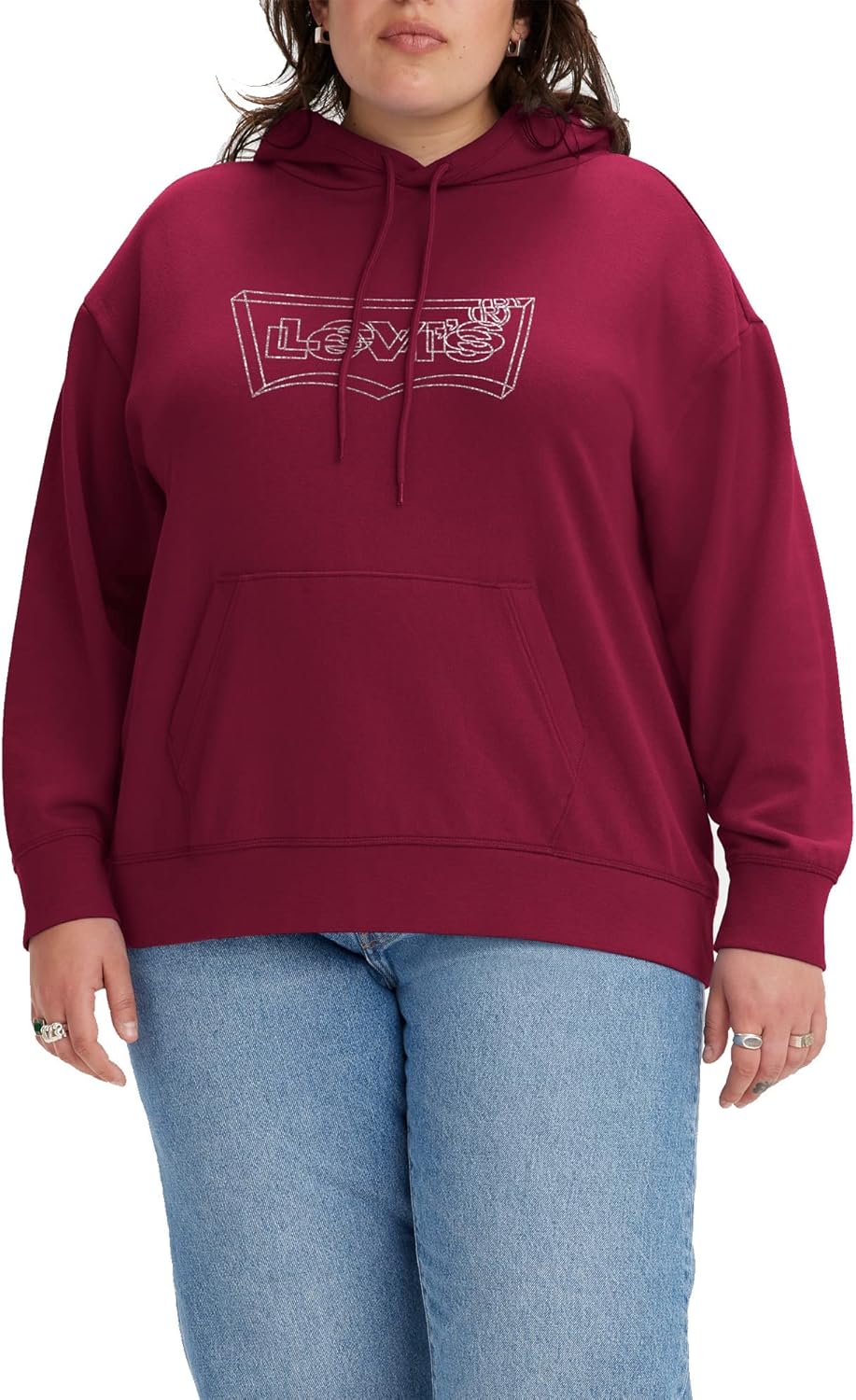 

Женская толстовка с капюшоном Levi's Graphic Standard, (New) Batwing 3D Shine Forest Plum