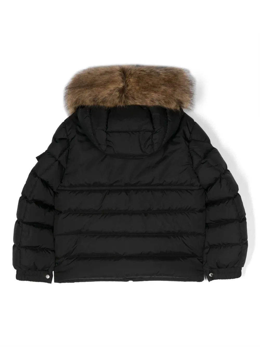 Утепленная куртка с аппликацией логотипа Moncler Enfant, черный — фото 2