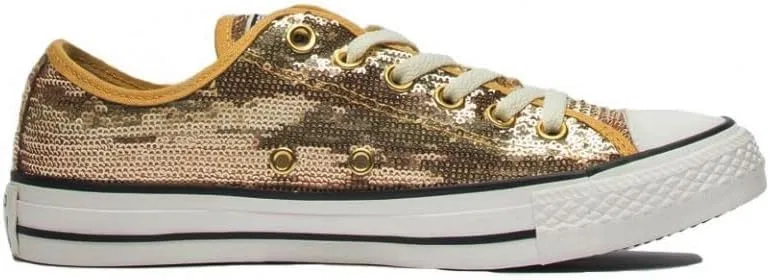 Кроссовки Converse, CT Sequin Ox Fashion Sequin Casual Shoes, Gold White — фото 3