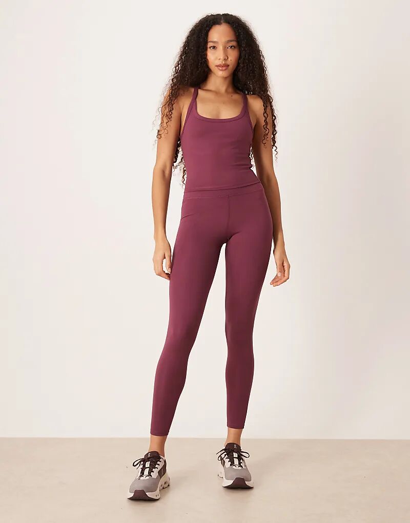 

4505 Icon мягкие леггинсы для йоги с высокой талией бордового цвета