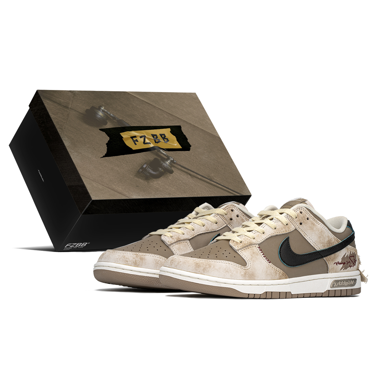 

Nike Dunk Anti-Slip And Wear-Resistant легкие низкие кроссовки для скейтбординга, увеличивающие рост, Unisex, бежевый, коричневый, черный