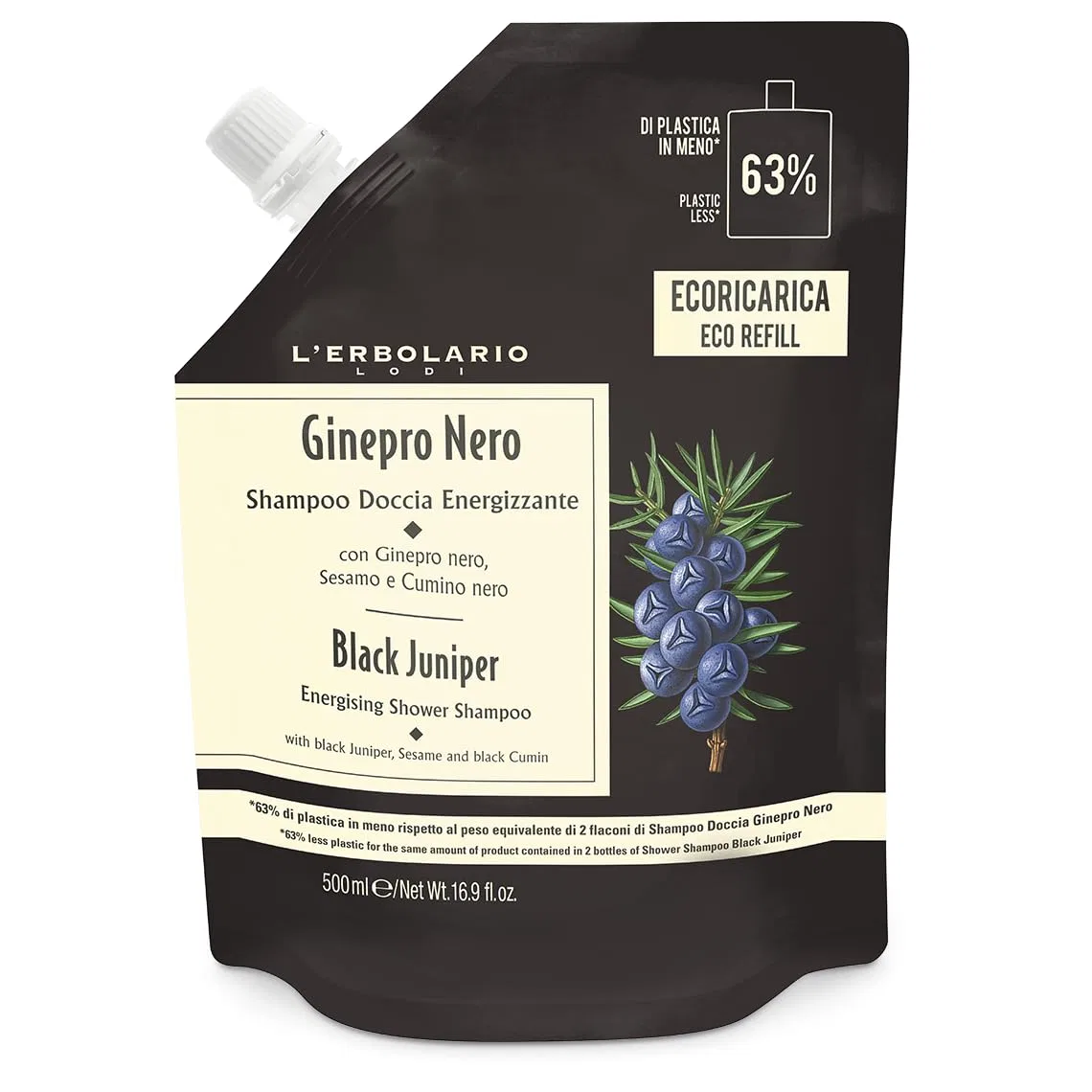 Эко-гель для душа Juniper Black L'Erbolario
