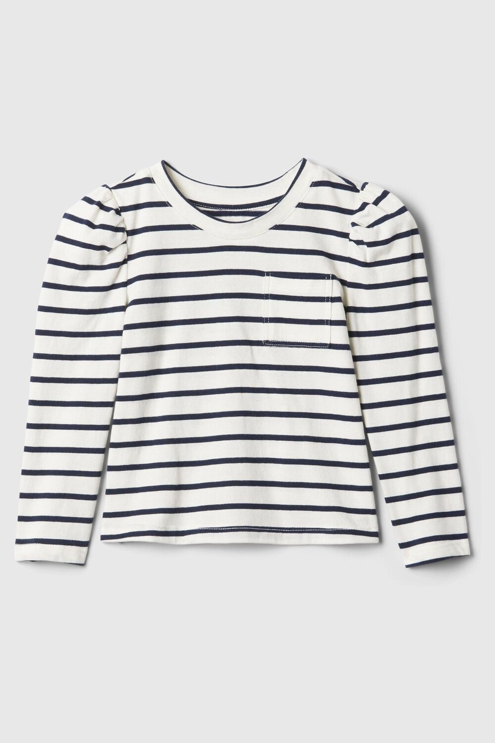 

Футболка с длинным рукавом из хлопка с принтом и карманом (6 мес 5 лет) Gap, белый