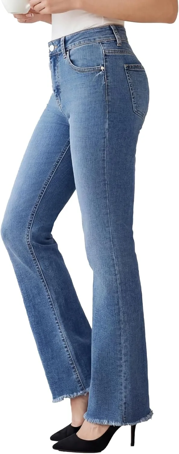 

Женские джинсы с высокой талией и расклешенным силуэтом WAISUNZLM