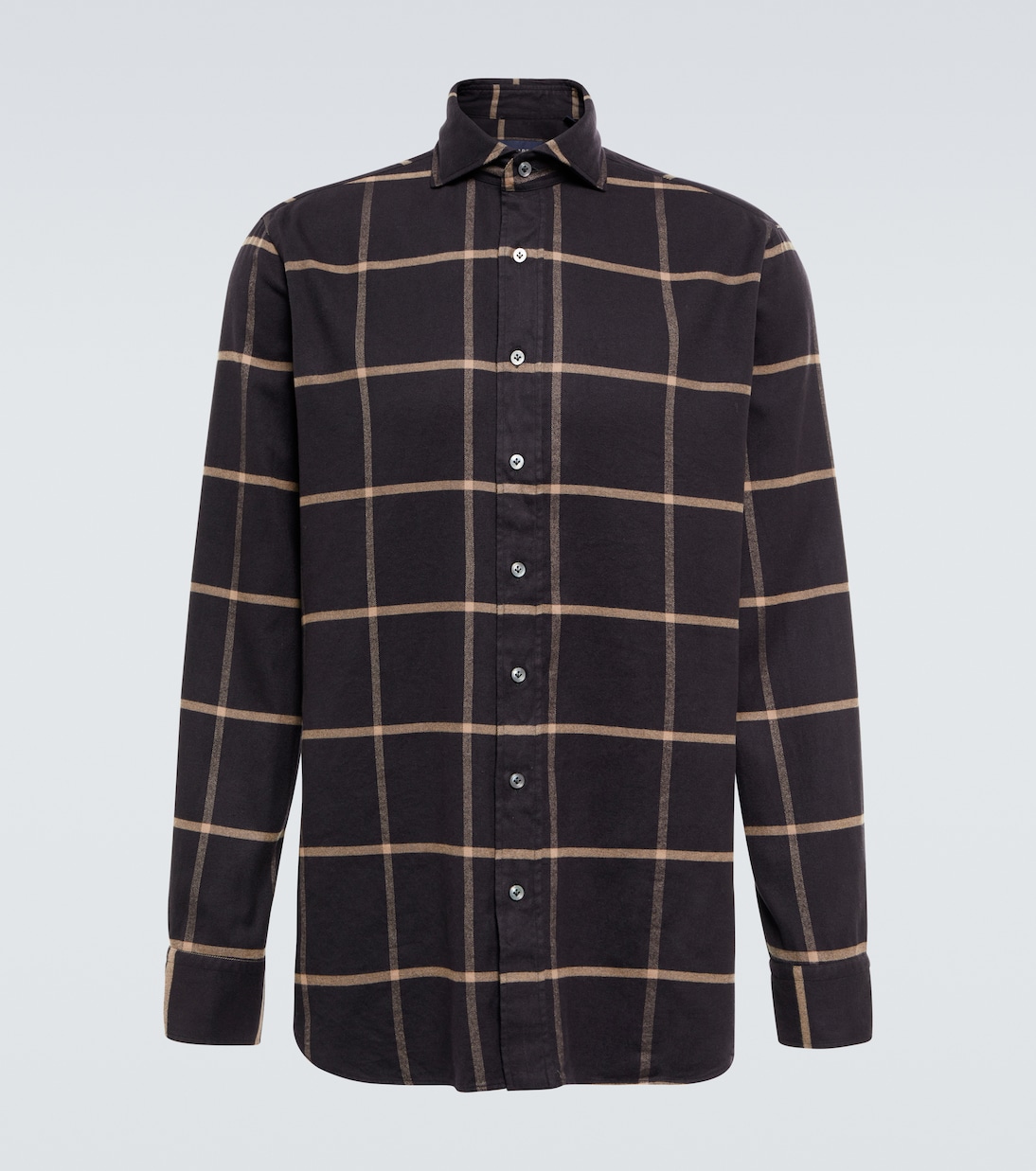 

Рубашка из хлопчатобумажной саржи в клетку Lardini, Briown Check
