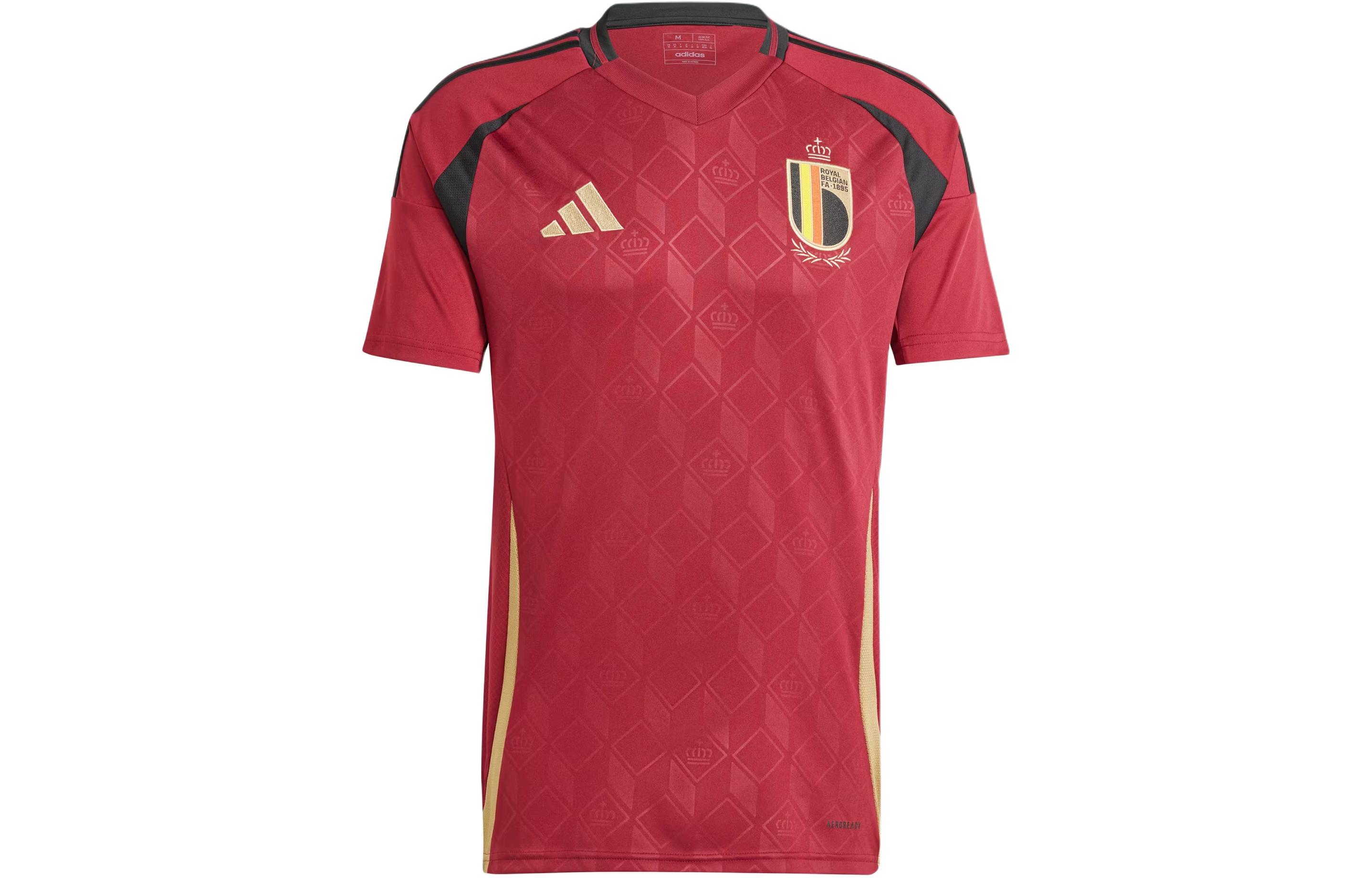 Бельгия 24 домашняя футболка Adidas, Бордово-красная — фото 2