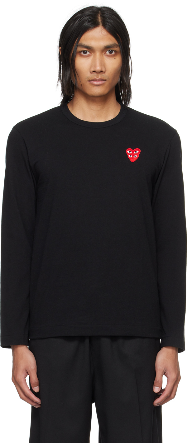 

Футболка с длинным рукавом и принтом «Двойное сердце» COMME des GARcONS PLAY