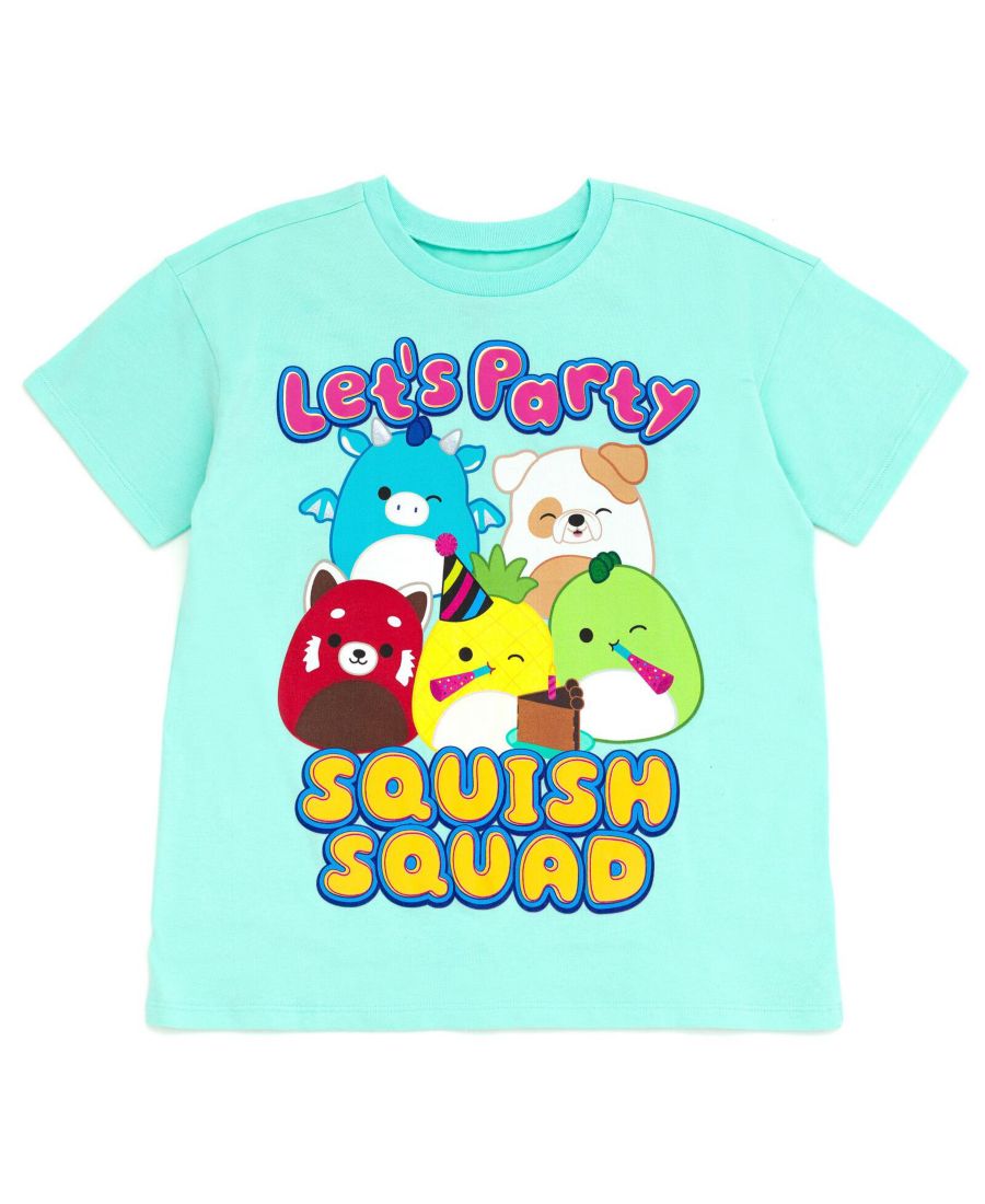 

Детская футболка со спущенными плечами Squishmallows, Turquoise, Синий, Детская футболка со спущенными плечами Squishmallows, Turquoise