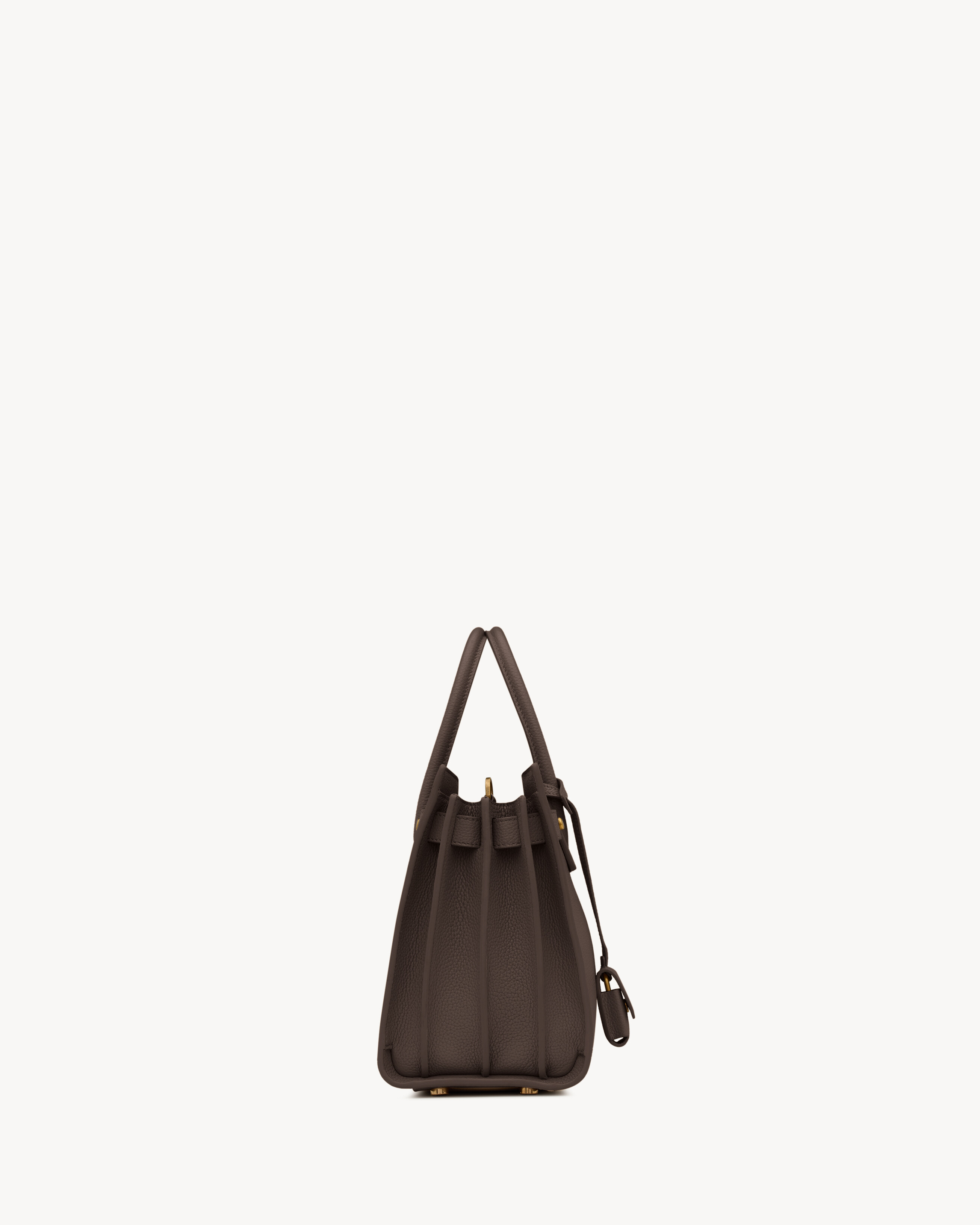 Сумка Sac de Jour из мягкой зернистой кожи - размер Baby Saint Laurent, коричневый — фото 3