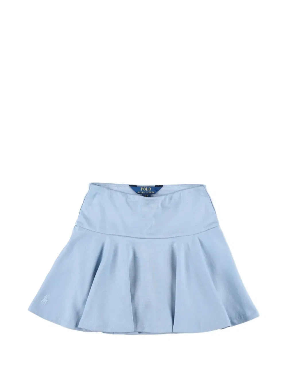 Плиссированный комплект из топа и юбки Polo Ralph Lauren Kids, синий — фото 3