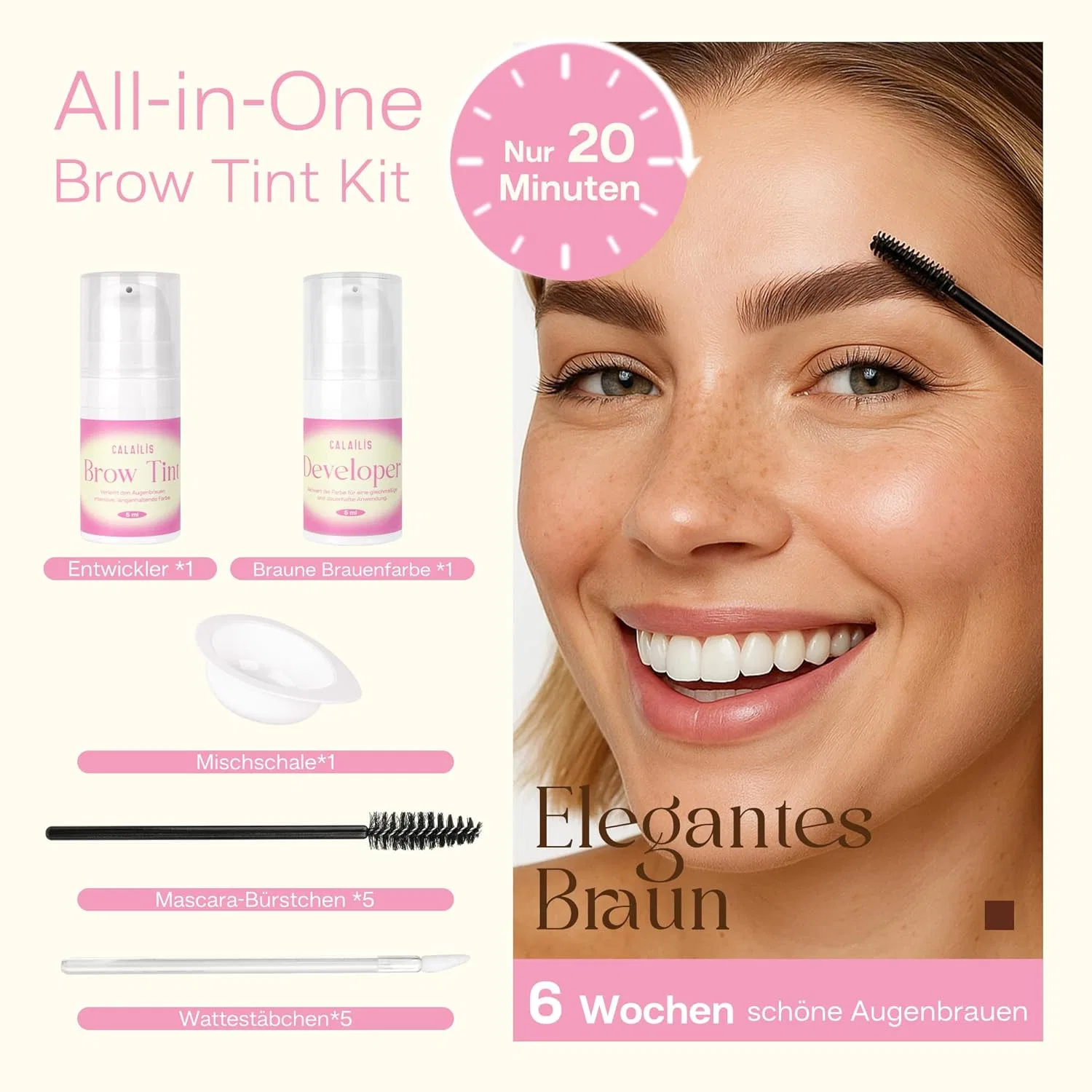 Набор для окрашивания бровей «Brow Tint Kit» от CALAILIS, коричневый Calailis — фото 2