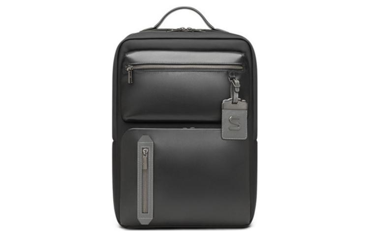 

Samsonite Кожаный рюкзак для ноутбука мужской черный