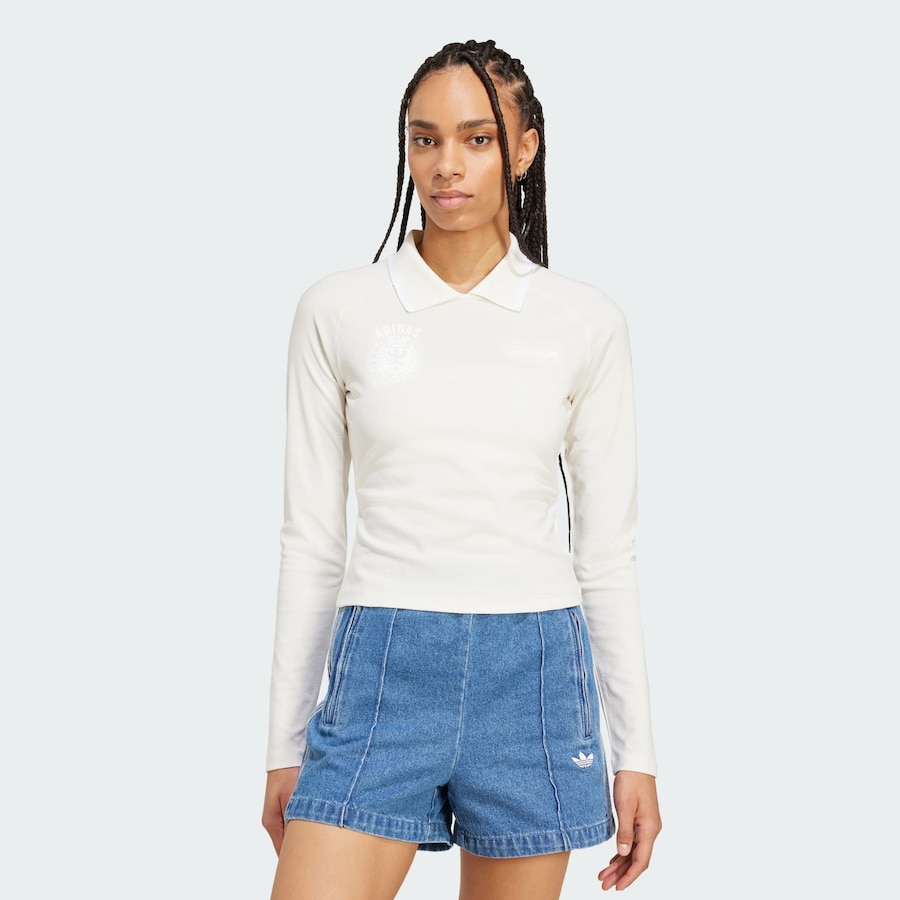 Рубашка ADIDAS ORIGINALS Long-Sleeve Crest, White/Off White — фото 2