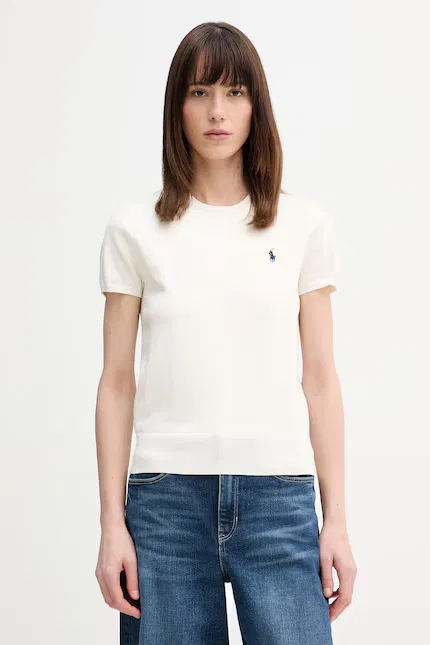 Свитер с коротким рукавом Polo Ralph Lauren, бежевый