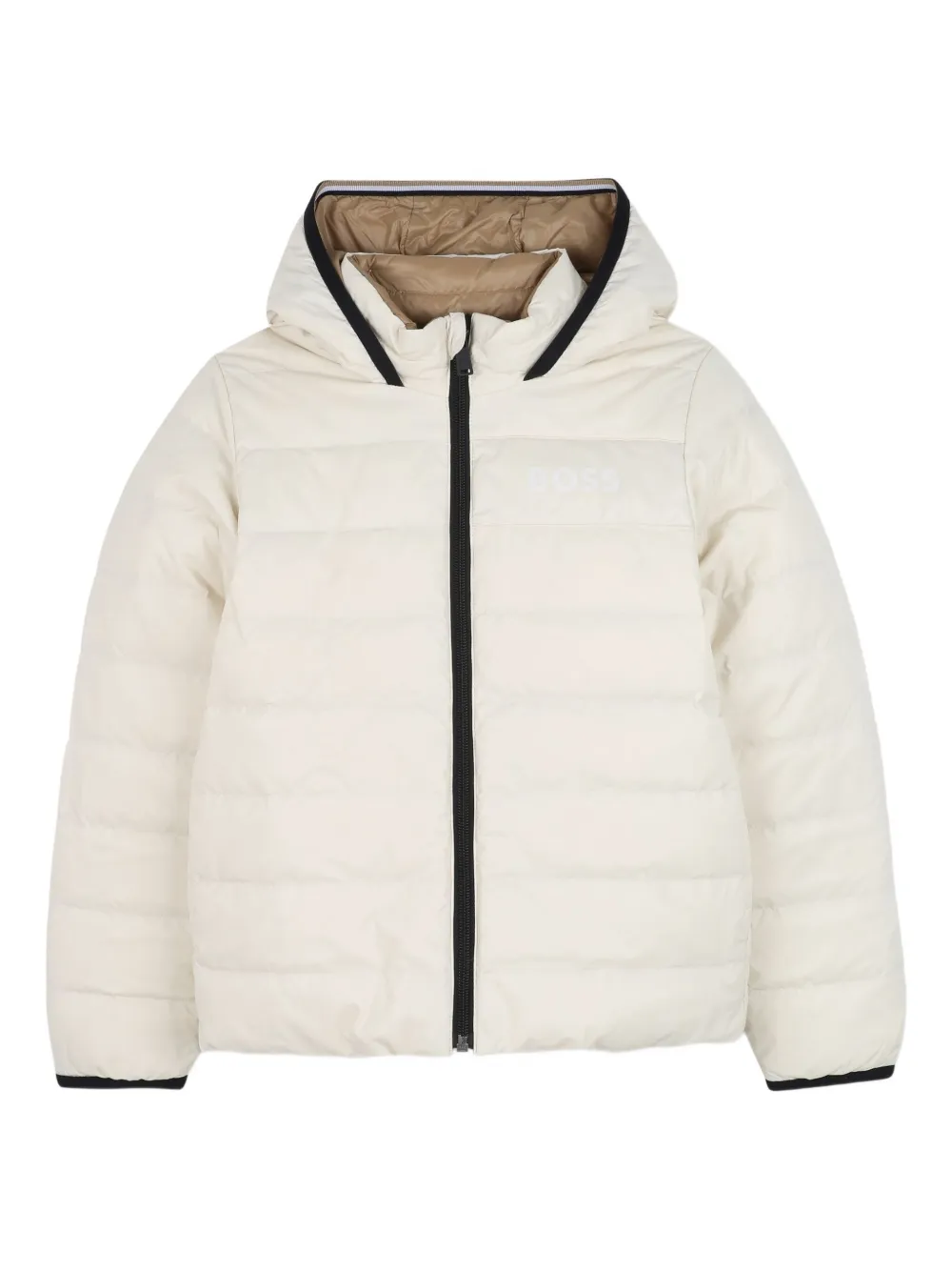 

Двусторонний пуховик с капюшоном BOSS Kidswear, нейтральный
