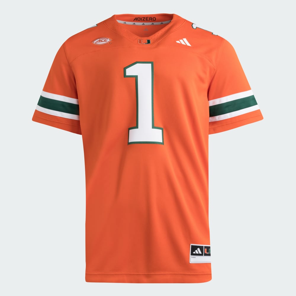 

Джерси Adidas Miami Hurricanes Premier Home Football Jersey, цвет Collegiate Orange