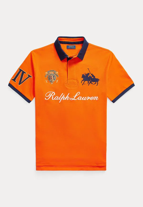 Классическая поло-рубашка с сетчатым рисунком и гербом. Polo Ralph Lauren, Sailing Orange — фото 4