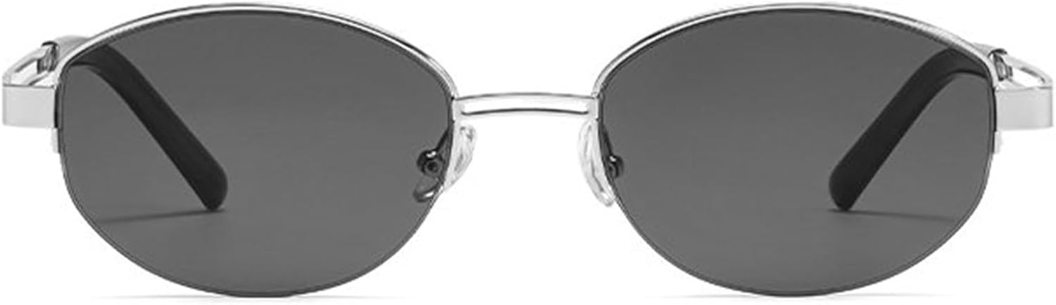 

Солнцезащитные очки Willochra Y2K в стиле панк, без оправы, овальной формы, роскошные, винтажные, в маленькой оправе, стильные, с металлической оправой, защита от УФ-излучения UV400, C2