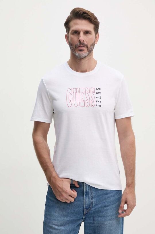 

Хлопковая футболка Guess Jeans, белый