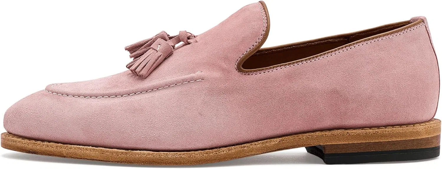 Лоферы с кисточками Allen Edmonds, светло-розовая замша — фото 2