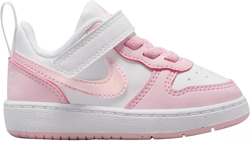 Кроссовки Nike Toddler Court Borough Low Recraft, белый/розовый