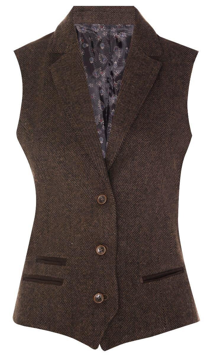 

Твидовый жилет с узором «елочка» 1920-х годов TruClothing, коричневый