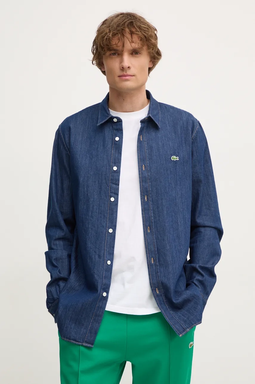 

Джинсовая рубашка Lacoste, темно-синий