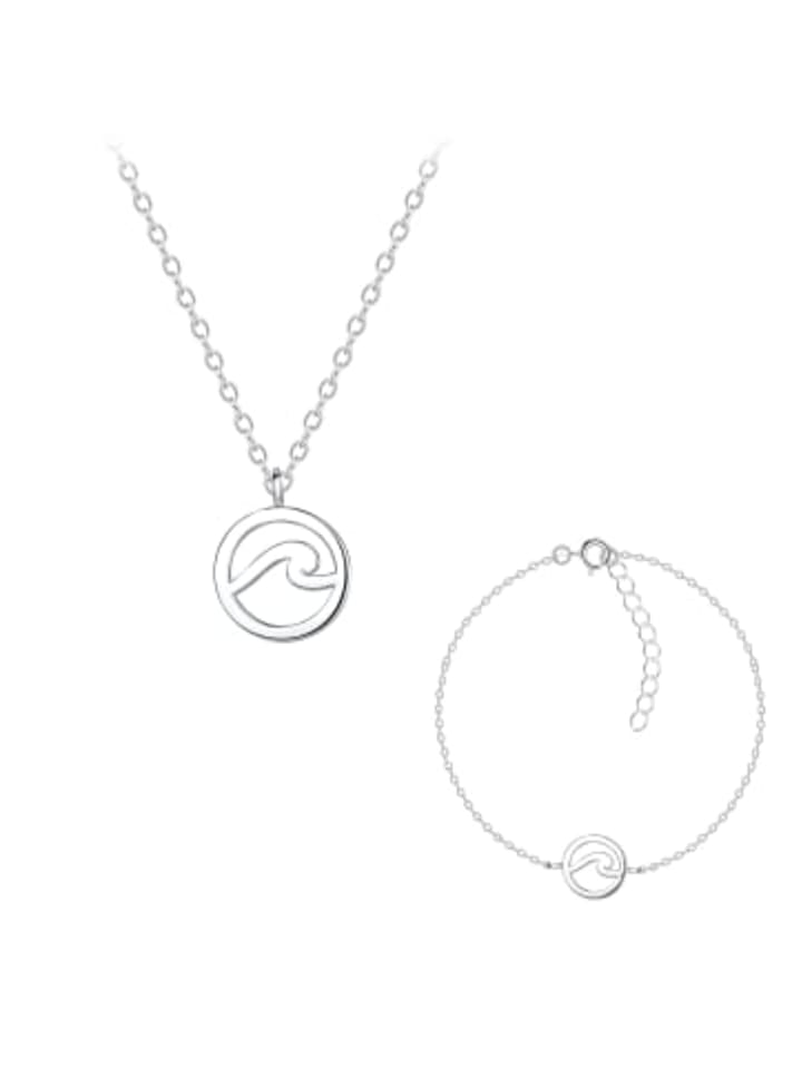 

Alexander York Комплект украшений WAVE: колье с подвеской и браслет, 3 предмета, серебро