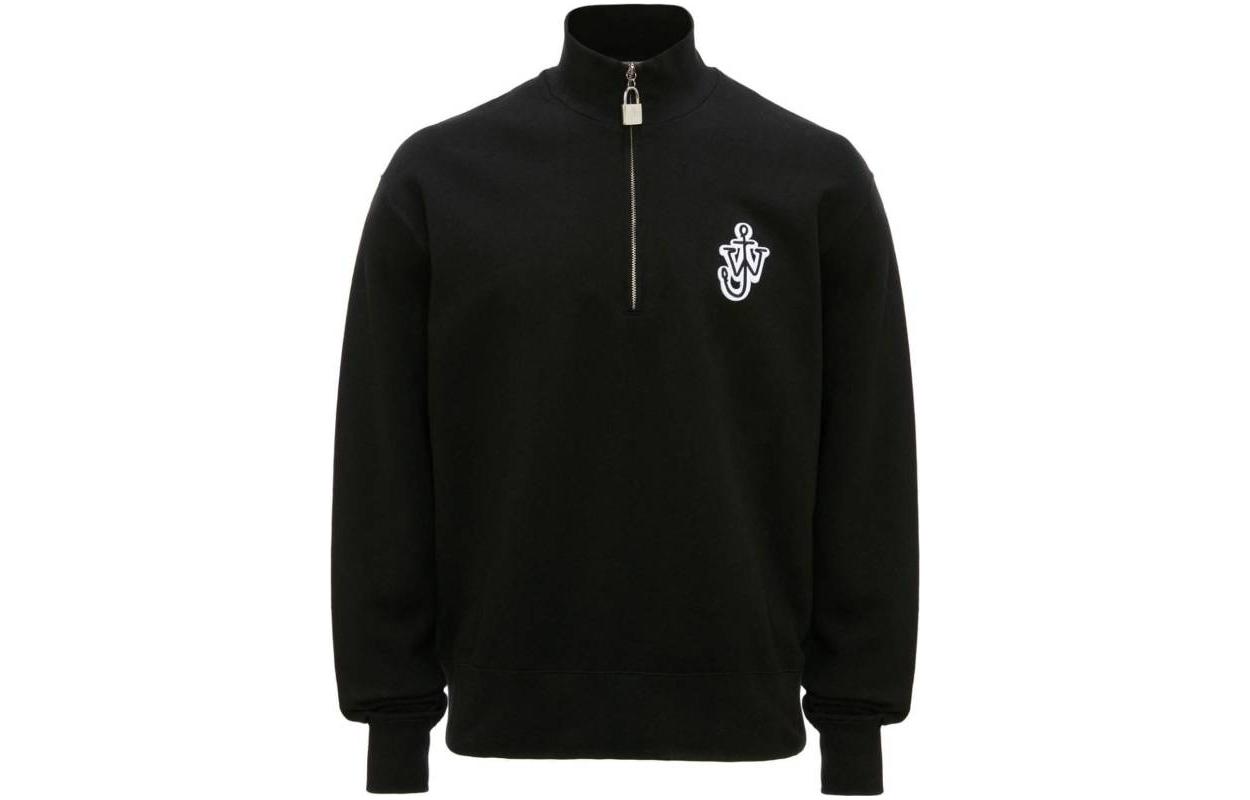 

Свитшот с логотипом на половине молнии JW Anderson, черный