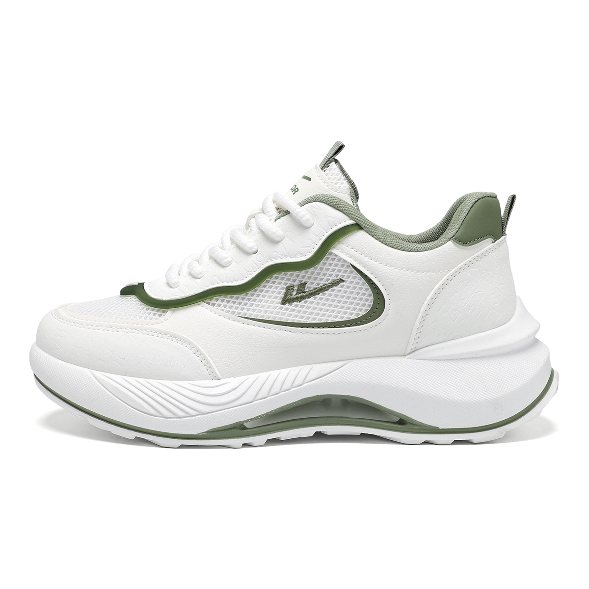 

WARRIOR Мужские беговые кроссовки низкие бело-черные бело-зеленые, цвет White/Green