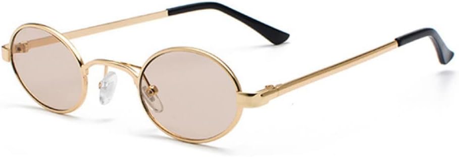 

Мужские солнцезащитные очки в овальной оправе, металлический панк, женские ретро-очки, круглые очки в стиле стимпанк, защита от ультрафиолета UV400 LANGSER, C5 Gold-brown