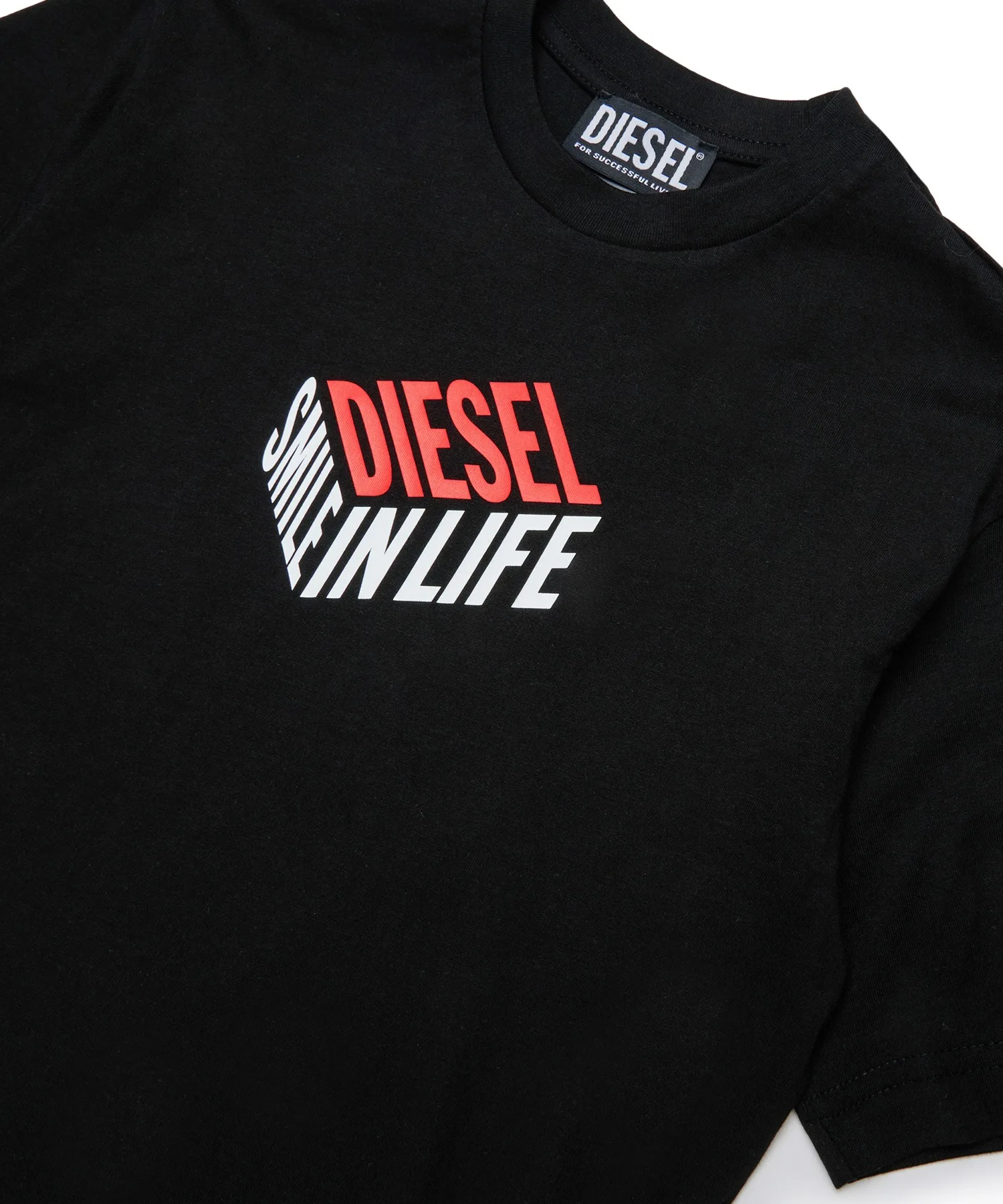 Унисекс футболка с логотипом DIESEL KIDS чёрная — фото 3