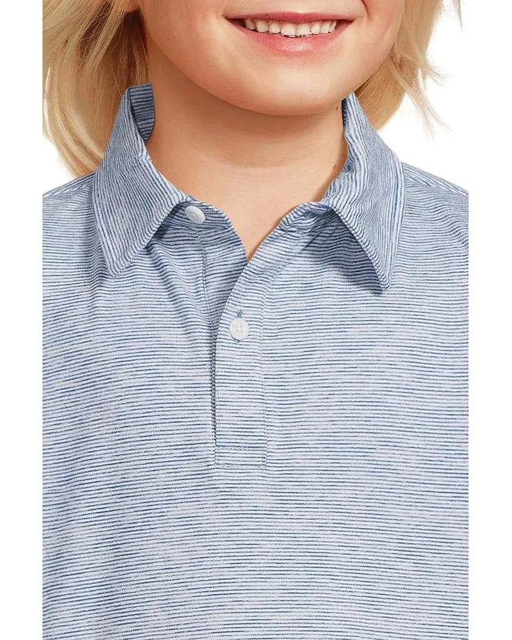 Поло Johnston & Murphy Kids Micro Stripe Polo (Big Kid), Blue — фото 3