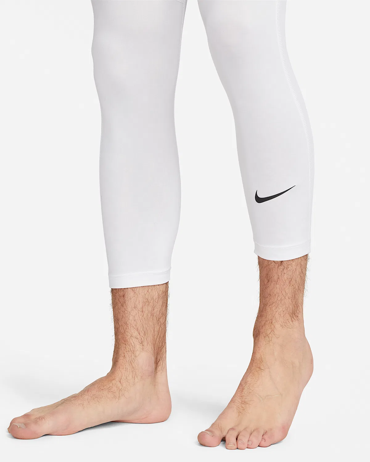 Мужские фитнес-лосины Nike Pro Dri-FIT 3/4, White/Black — фото 4